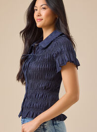 Rowan Denim Smocked Top Detail 5 - TULLABEE