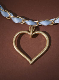 Fabric Open Heart Necklace Detail 3 - TULLABEE