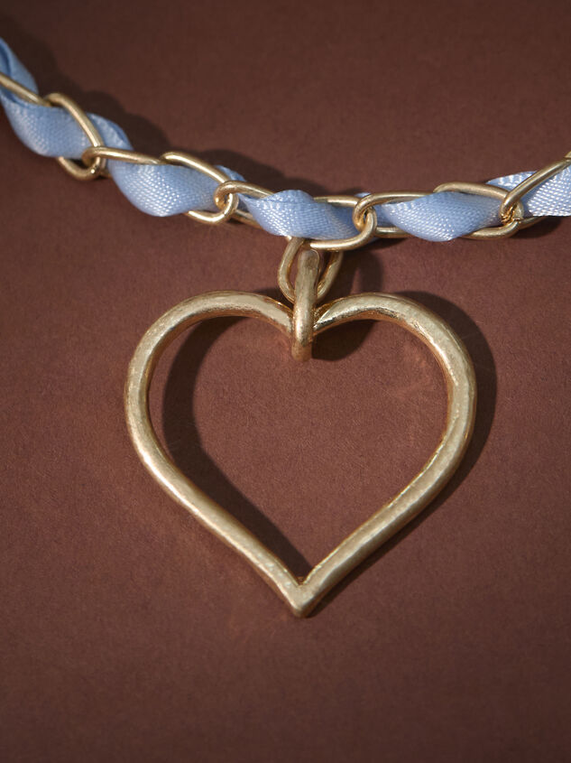 Fabric Open Heart Necklace Detail 3 - TULLABEE