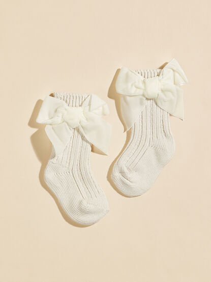 Knit Bow Socks - TULLABEE