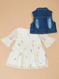 Denim Dreams Toddler Dress Set Detail 4 - TULLABEE