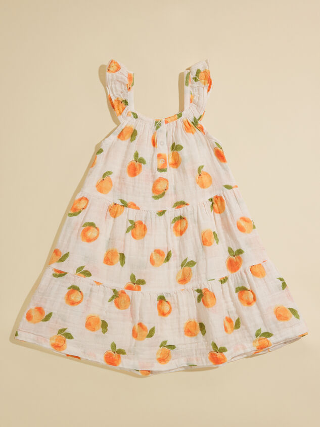 Sweet Peach Tiered Dress Detail 2 - TULLABEE