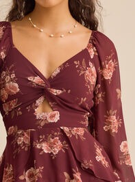 Kiki Floral Mini Dress Detail 2 - TULLABEE