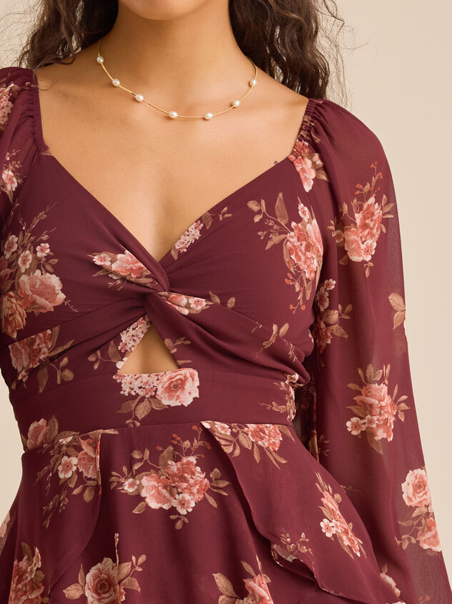 Kiki Floral Mini Dress Detail 2 - TULLABEE