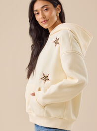 Leopard Star Stitched Hoodie Detail 4 - TULLABEE