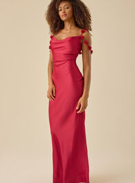 Scarlett Satin Maxi Dress Detail 3 - TULLABEE