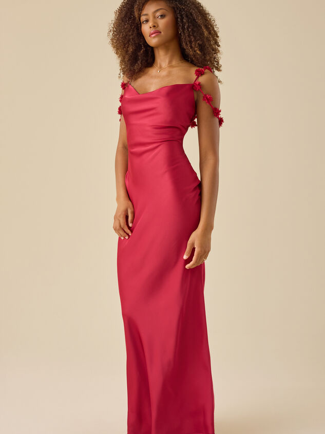 Scarlett Satin Maxi Dress Detail 3 - TULLABEE