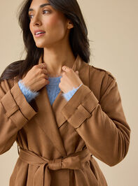 Christie Suede Trench Coat Detail 2 - TULLABEE