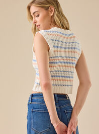 Ellie Stripe Chenille Vest Detail 4 - TULLABEE
