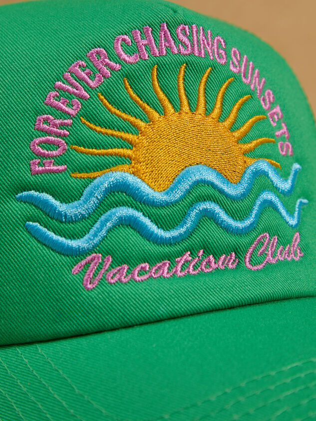 Forever Chasing Sunsets Trucker Hat Detail 2 - TULLABEE