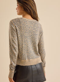 Lennox Leopard Print Cardigan Detail 4 - TULLABEE