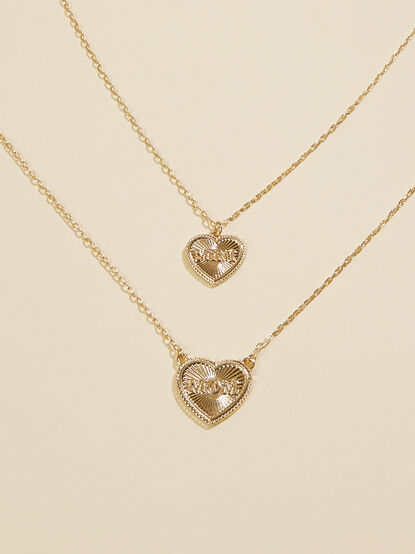 Mom & Mini Heart Necklace Set - TULLABEE