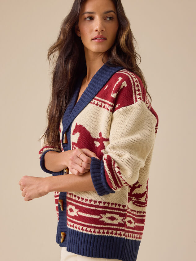 Bonnie Horse Cardigan Detail 4 - TULLABEE