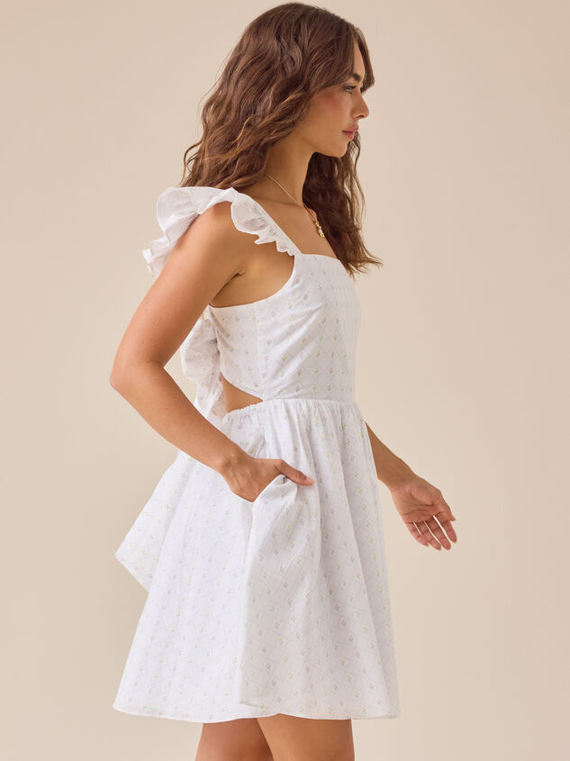 Leanna Flutter Sleeve Mama Dress Detail 4 - TULLABEE