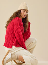 Everly Boxy Crew Sweater Detail 2 - TULLABEE