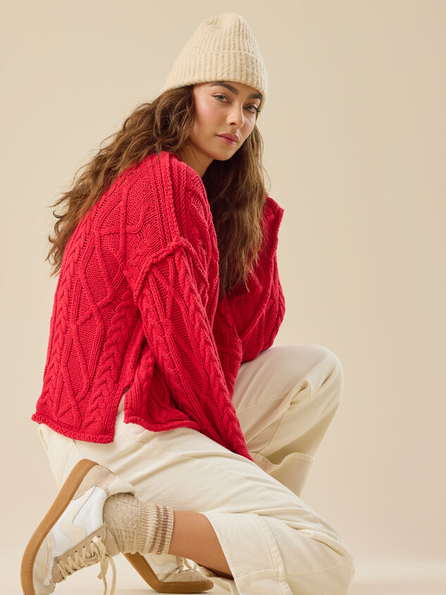 Everly Boxy Crew Sweater Detail 2 - TULLABEE