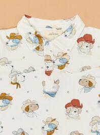 Cow-Dog Polo and Short Set Detail 3 - TULLABEE