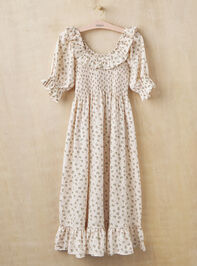 Mallory Floral Mama Midi Dress Detail 3 - TULLABEE