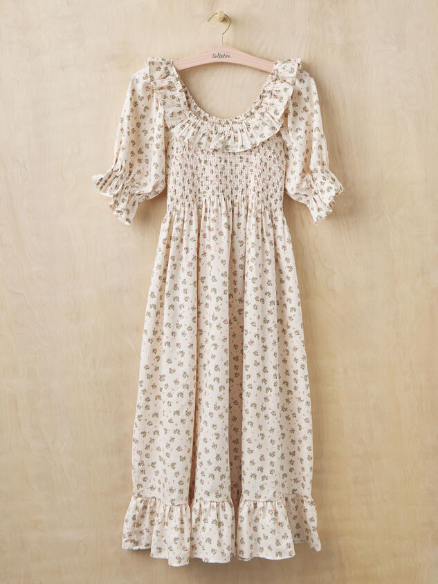 Mallory Floral Mama Midi Dress Detail 3 - TULLABEE