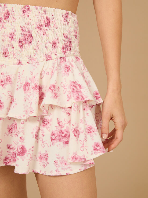 Gracelynn Smocked Floral Skort Detail 3 - TULLABEE