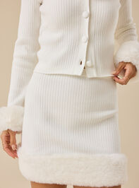 Noelle Fur Trim Mini Skirt Detail 2 - TULLABEE