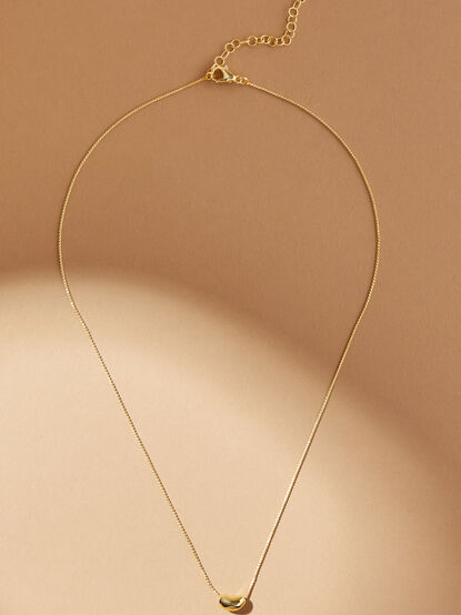 18K Gold Dainty Bean Necklace - TULLABEE