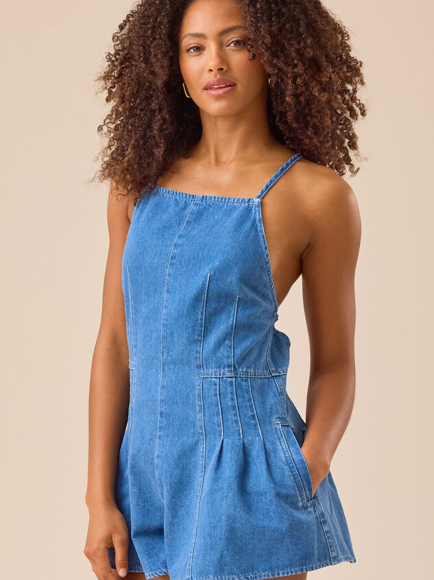Nichole Denim Halter Romper Detail 5 - TULLABEE
