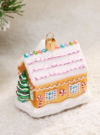Sparkle Gingerbread House Ornament Detail 2 - TULLABEE