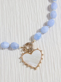 Lily Beaded Heart Necklace - TULLABEE