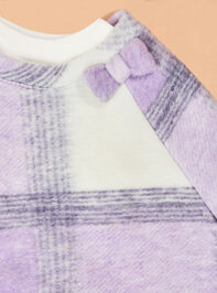 Violet Plaid Poncho Set Detail 3 - TULLABEE