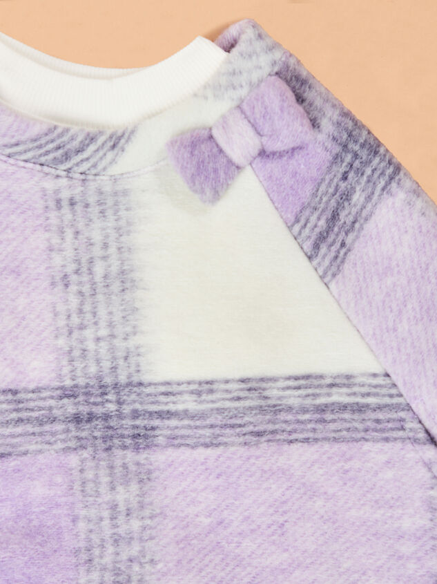 Violet Plaid Poncho Set Detail 3 - TULLABEE