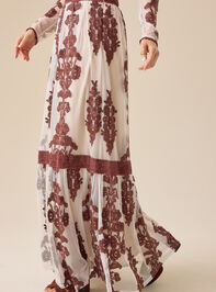 Arissa Floral Embroidered Maxi Skirt Detail 4 - TULLABEE
