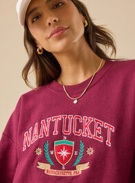 Nantucket Embroidered Sweatshirt Detail 2 - TULLABEE