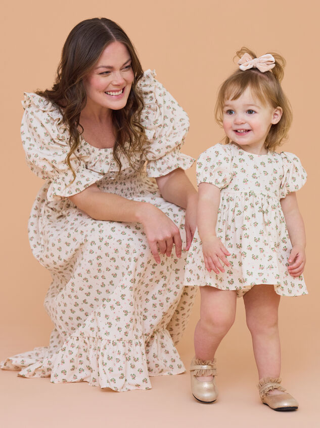 Mallory Floral Mini Dress and Bloomer Set Detail 4 - TULLABEE