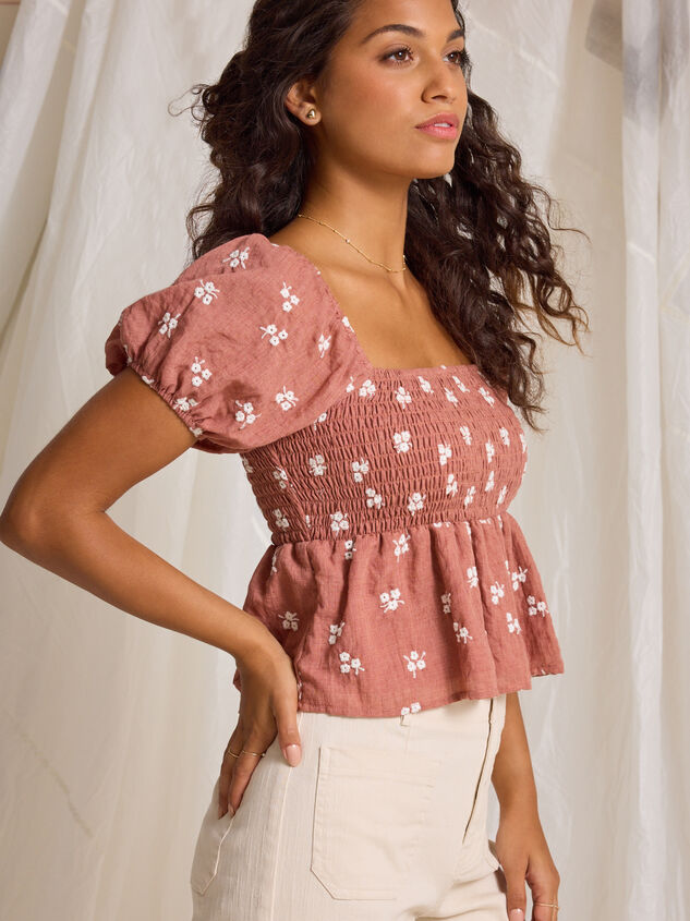 Margot Embroidered Babydoll Top Detail 4 - TULLABEE