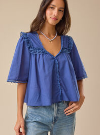Regan Lace Trim Babydoll Top - TULLABEE