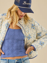 Lilah Floral Quilted Jacket Detail 5 - TULLABEE