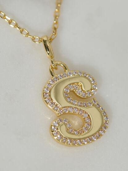 18K Gold Signature Letter Necklace -S - TULLABEE