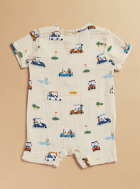 Cutie Golf Cart Romper Detail 2 - TULLABEE