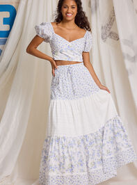 Kairo Floral Midi Skirt Detail 2 - TULLABEE