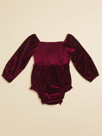 Adela Smocked Velvet Bubble - TULLABEE