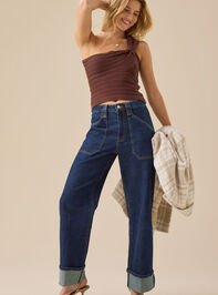 Maeve One Shoulder Bow Tank Detail 2 - TULLABEE