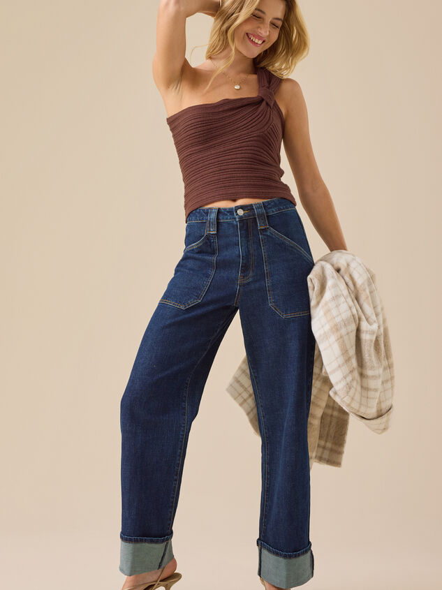 Maeve One Shoulder Bow Tank Detail 2 - TULLABEE