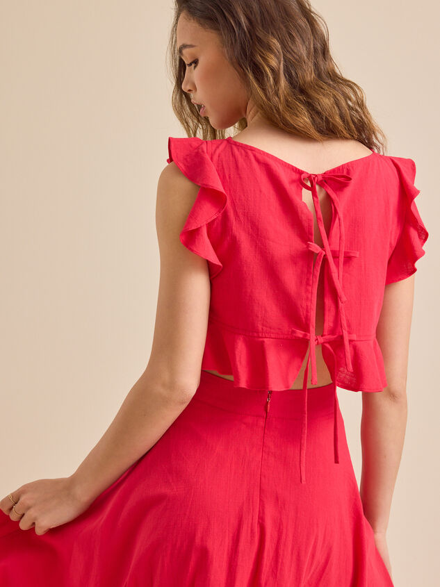 Grace Linen Ruffle Top Detail 3 - TULLABEE