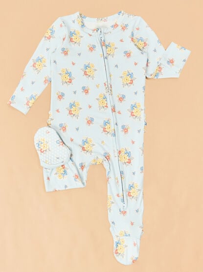 Rheagan Floral Ruffle Footie - TULLABEE