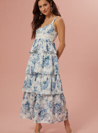 Cambri Floral Tiered Dress Detail 2 - TULLABEE