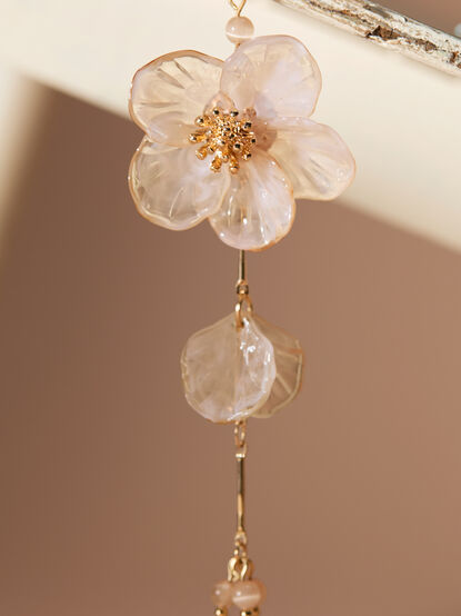Linear Flora Dangle Earrings - TULLABEE