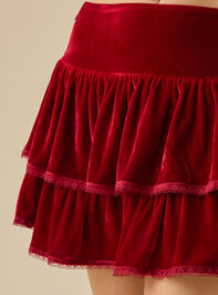 Giovanna Velvet Mini Skirt Detail 3 - TULLABEE
