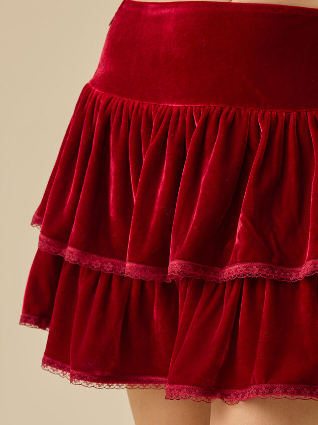 Giovanna Velvet Mini Skirt Detail 3 - TULLABEE