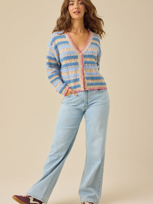 Hagen Striped Cardigan Detail 2 - TULLABEE